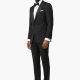 Premium Wool Black Slim Fit Peak Lapel Tuxedo