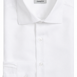 White Solid Twill Dress Shirt
