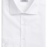 White Textured Oxford Dress Shirt